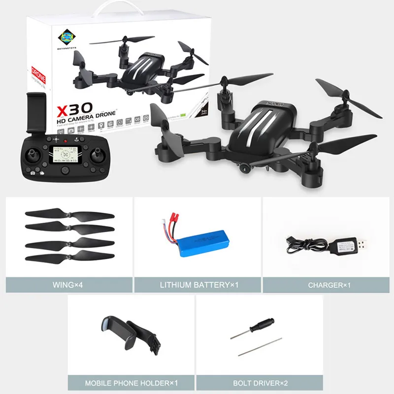 BAYANGTOYS X30 2 4G WiFi FPV RC Дрон самолет складной 8MP 5G 1080P HD передача GPS Смарт режимы полета