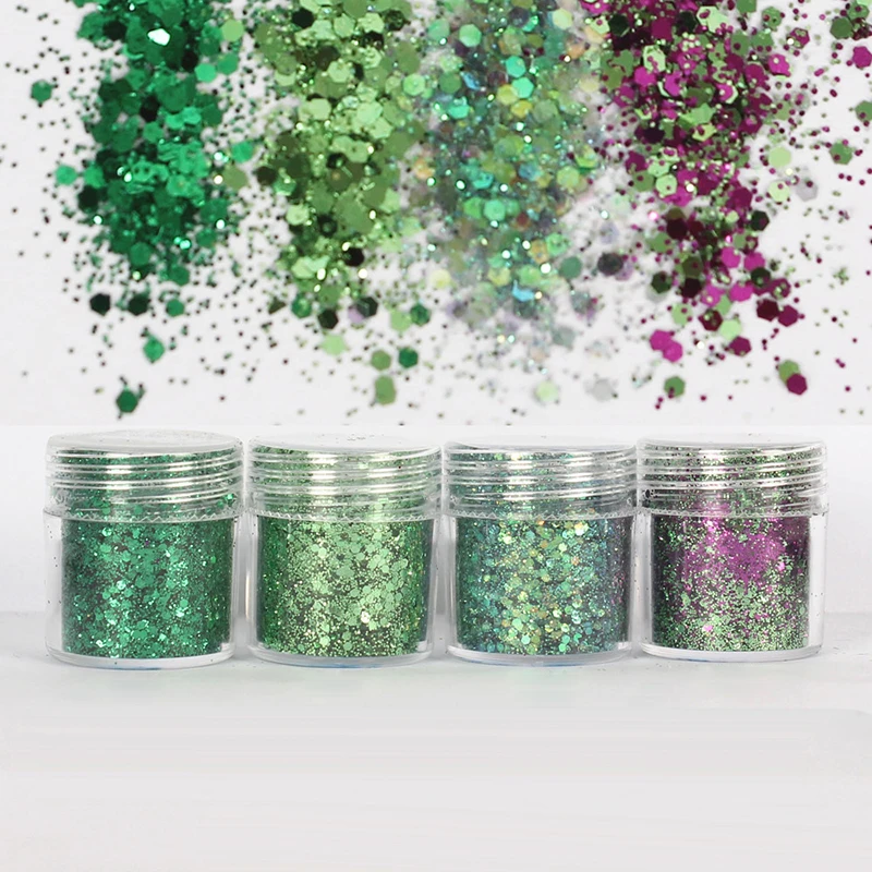 

4Pot/Set Multi-color Flake Chunky Glitter Sequins Nail Eyeshadow Tattoo Body Fac