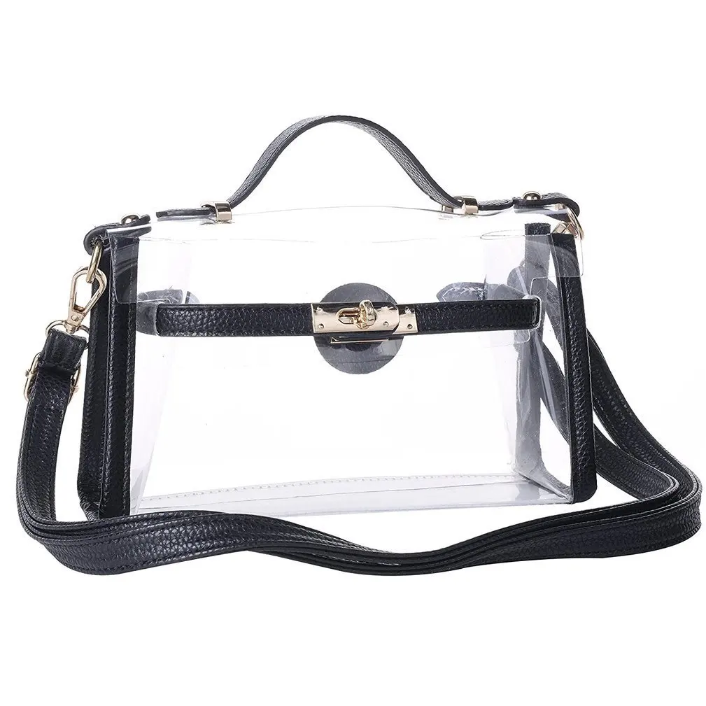 Clear Crossbody Messenger Shoulder Bag Purse For Women Adjustable Strap