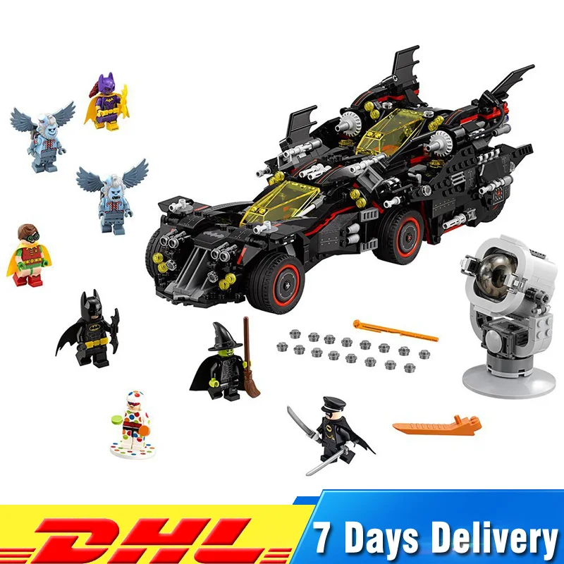 

IN Stock 1496Pcs Genuine Batman Movie Series The Ultimate Batmobile Model Building Blocks Compatible LegoINGlys 70917 Bricks Toy