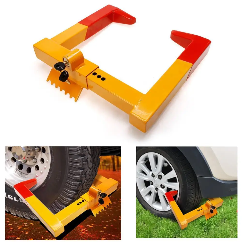 Steel Wheel Car Wheel Chock Lock Anti Theft Towing Chock Lock Auto Car Security Lock For Cars