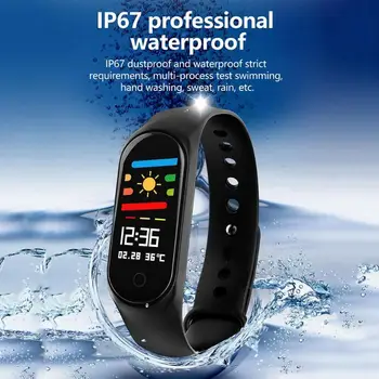 

M3C 0.96 inch Bluetooth Fitness Tracker Heart Rate Monitor Pedometer Smart Bracelet Band For Android IOS mobile phone connect