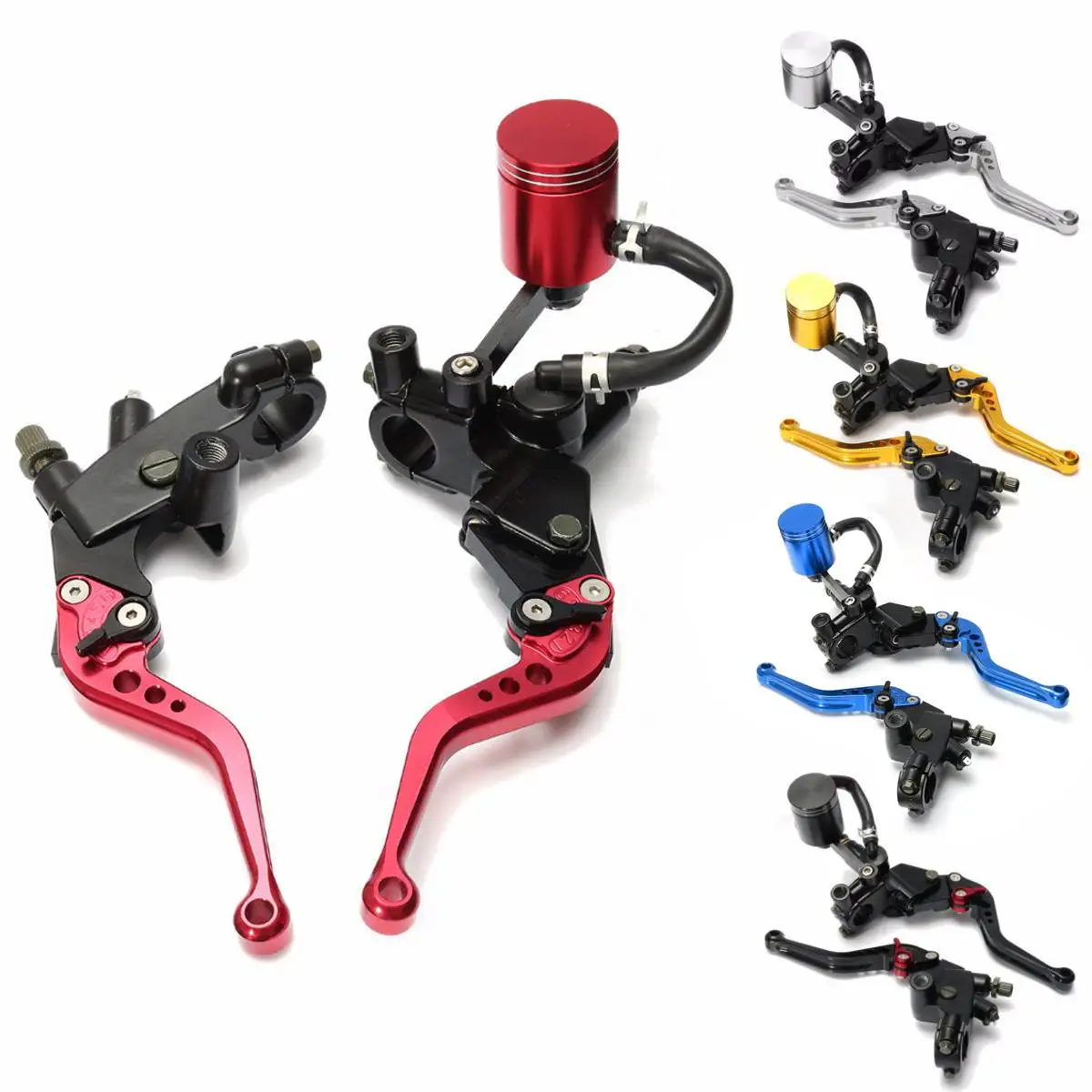 

Pair Motorcycle 22mm Brake Clutch Master Cylinder Lever Reservoir Aluminum for 7/8" Handlebar