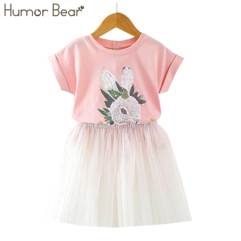 Летний детский костюм Humor Bear комплекты для девочек с мультяшным Кроликом