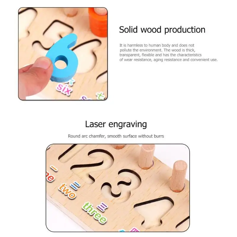 Wooden Montessori Toys Count Numbers Matching Wooden Toy Digital Early Learning Education Teaching  - 32960842485