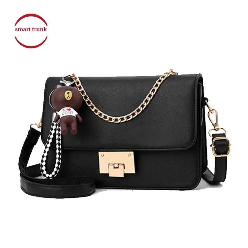 2019 Fashion PU Small Flap Casual Shoulder Crossbody Bag Bear Strap Chains Ladies New Party Travel Women Messenger Bags 2019 Fashion PU Small Flap Casual Shoulder Crossbody Bag Bear Strap Chains Ladies New Party Travel Women Messenger Bags