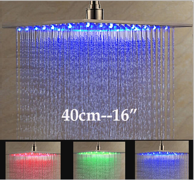Luxury Ceiling/wall Mount 16" LED Light Shower Head Bathroom Big