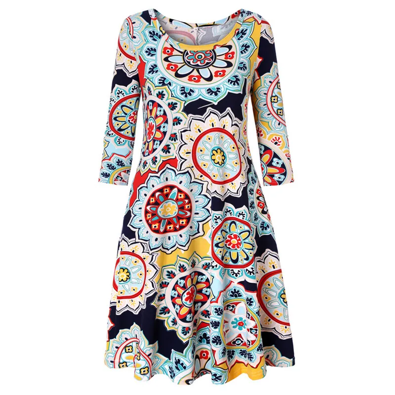 New Printing Women Casual Summer Ethnic Boho Beach Dress Elegant Vintage Pocket Plus Size Big Pendulum Ladies Dresses New Printing Women Casual Summer Ethnic Boho Beach Dress Elegant Vintage Pocket Plus Size Big Pendulum Ladies Dresses