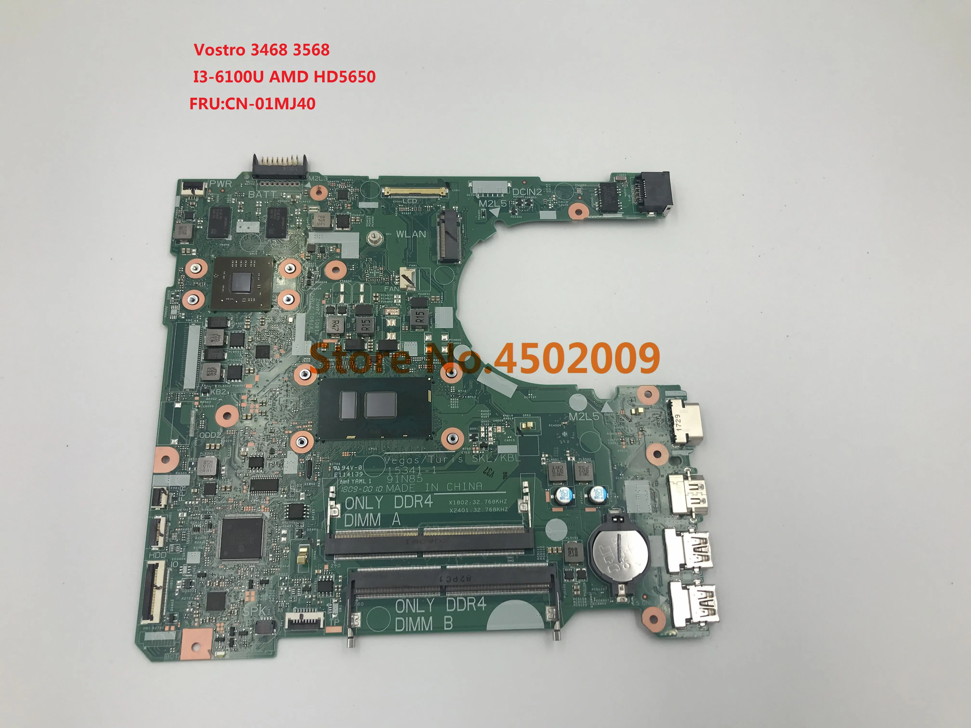 

for dell Vostro 3468 3568 15341-1 CN-01MJ40 1MJ40 01MJ40 Laptop Motherboard with I3-6100U cpu 100% Tested work