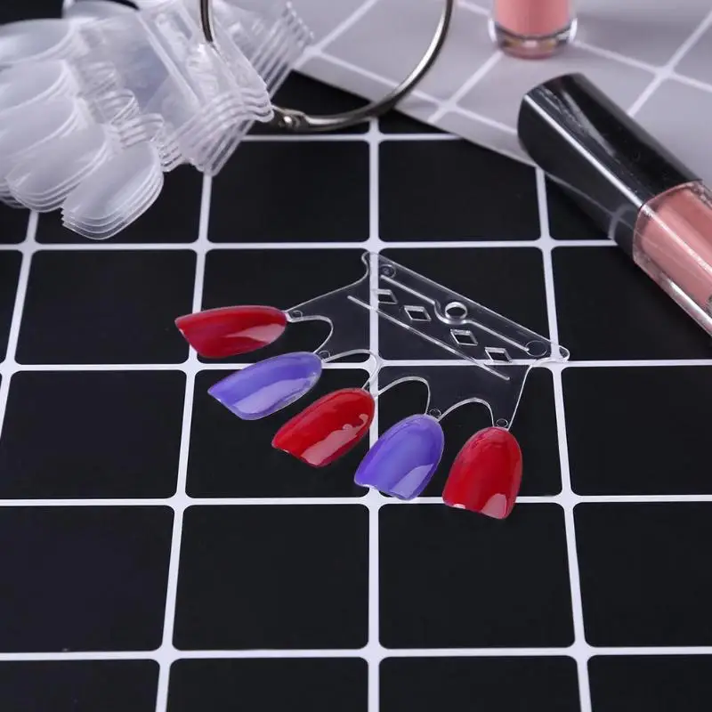 

50pcs Detachable Nail Polish Color Card Plastic False Nail Tips Nail Color Display Shelf Board DIY Manicure Tools