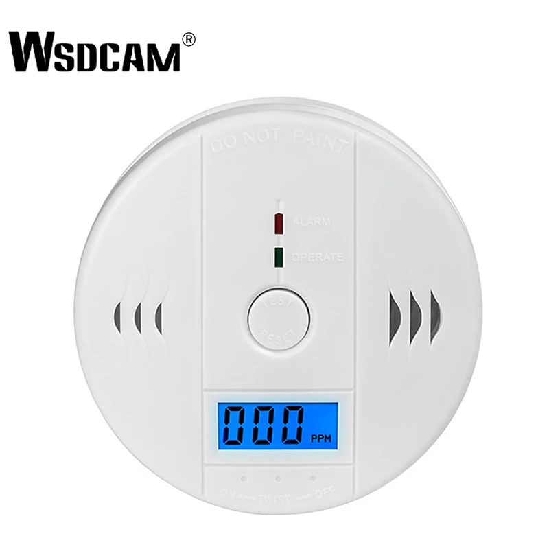 Wsdcam CO сенсор 85dB угарного газа детекторы ЖК-дисплей фотоэлектрический независимых отравления Предупреждение сигнализации