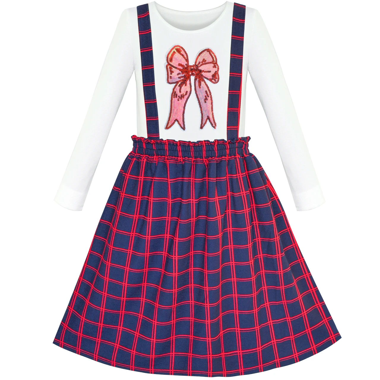 

2 Pieces Set Girls Dress T-Shirt Suspender School 2019 Summer Princess Wedding Party Dresses Kids Clothes Pageant Sundress