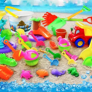 

14PCS Children's Beach Toy Set ABS Environmental Plastic Model Hourglass Sand Dredging Shovel Bucket Tool Showing Puzzle Toys