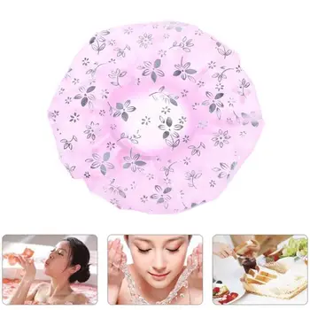 

Bath Spa Caps Women Waterproof Elastic Plastic Shower Bathing Bathroom Hat Hair Cover waterproof Bathing Cap Bathroom Use