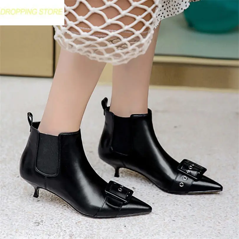 Superior black3 Bajo Talón Botas De black2 Bombas Vaca Beige1 Tobillo Punta Casuales Zapatos Cuero beige3 white2 Mujeres black1 Boda Fiesta Moda La Alta qIx7ngW
