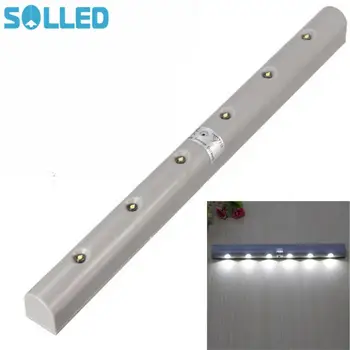 

SOLLED 6 LED Wireless Motion Sensor Light Intelligent Portable Induction Lamp Night Light for Cabinet Closet Stair Lighting