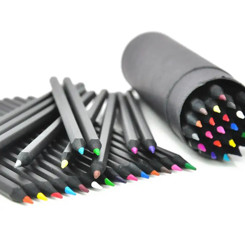 

Colored Drawing Pencils 24 PCs Set With Pen Container Artist Pre-sharpened Pencils Perfect For Sketching Drawing Painting