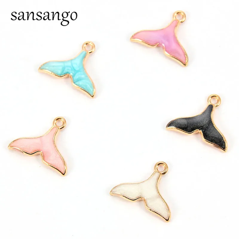 

10pcs 15x18mm Alloy Enamel Mermaid Tail Charms Accessories Beauty Cream Mobile Phone Key Chain Earrings DIY Fishtail Pendant