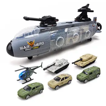 

Kids Boys Mini Car Modeling Toys with Portable Submarine Shape Storage Box Children Car Model Gift