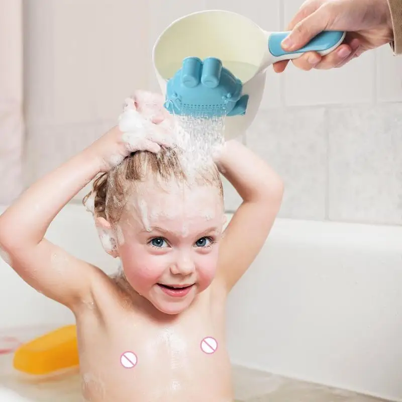 Baby Kids Cartoon Frog Bathing Cup Shower Shampoo Bailer Bath Wash Cup Cartoon Water Ladle Bathing Cup For Baby Care