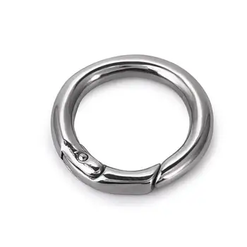 

2pcs/lot 20mm Spring Metal Round Ring Openable Keyring Leather Bag Belt Strap Chain Buckle DIY Snap Clasp Bag Parts Accessories