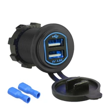 ^^Best Offers Dual USB LED Quick Charger Socket Power Outlet 2.4A 2.4A (4.8A) with Wire In-line 10A Fuse for Motorcycle RV Truck Camper ^^Best Offers Dual USB LED Quick Charger Socket Power Outlet 2.4A 2.4A (4.8A) with Wire In-line 10A Fuse for Motorcycle RV Truck Camper