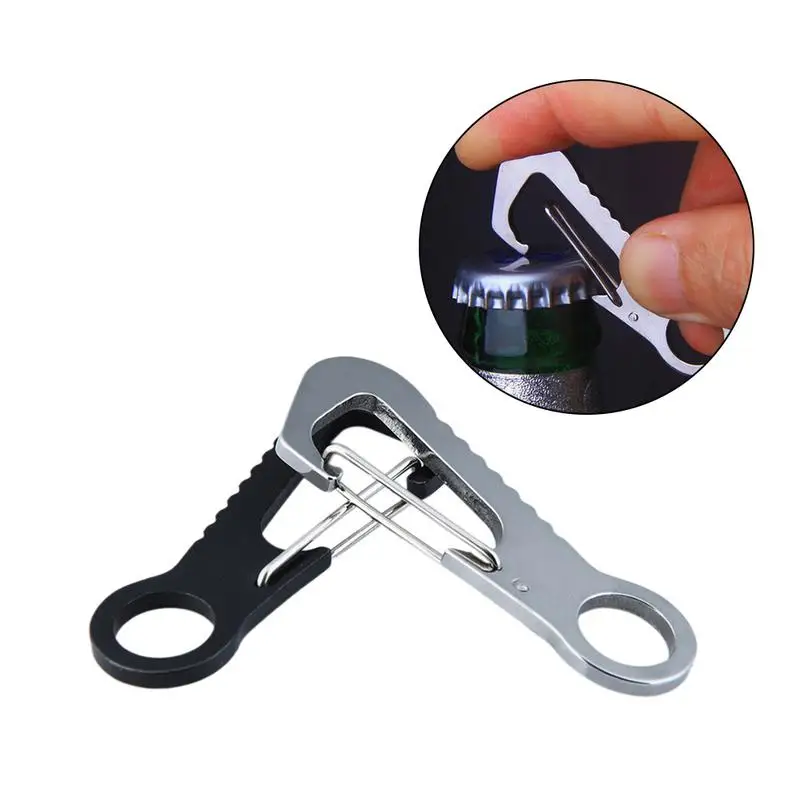 

Outdoor Tools Carabiner Cap Lifter Hex Driver Stainless Steel Bottle Opener Keychain Ring Hanging Buckle Climbing Accessories