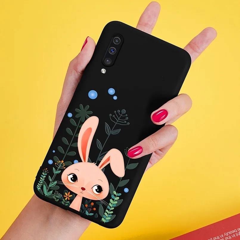 Space Planet Case For Samsung A50 Case 3D Relief Cute Animal Cover For Galaxy A30 A6 A7 A8 Plus 2018 Shockproof Bumper Rabbit