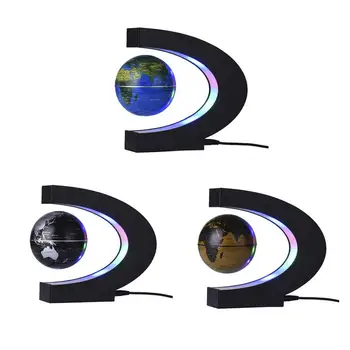 

Globe World Map LED Floating Tellurion C Shaped Magnetic Levitation Floating With LED Lights EU/US/UK/AU Plug For Home Decor