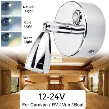 

Rotatable Adjustable 12-24V LED Spot Reading Light Lamp Touchs Switch For RV Van Caravan Boat Wall Spotlight Home Interior Light
