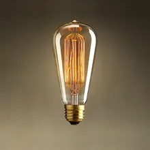 CLAITE Эдисон лампы E27 Винтаж лампа 40 Вт Светильник лампы накаливания 220V ST64 Ретро лампа Эдисона в стиле ретро