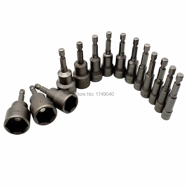 1/4" Hex Shank Metric Impact Socket Set 16 Piece 6mm to 19mm