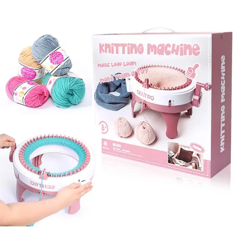 Smart Weaver Knitting Kit Machine For Kids New Oversized 48 Hand Shake DIY Wool Knitting Machine Hat Knitting Machine Girl House