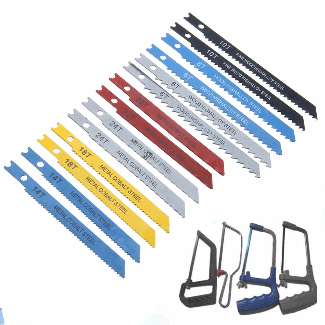 

14Pcs/set Assorted U-shank Jigsaw Blade Set Practical Jigsaw Blades For Plastic Aluminium Cutting Mayitr