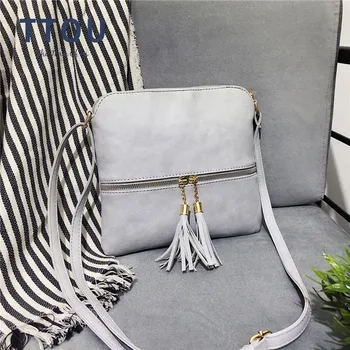 

TTOU Casual Women Shoulder Bag Tassel Leather Handbags Solid Boho Summer Crossbody Messenger Bag High Quality sac a main