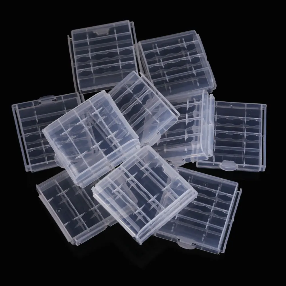

10x Plastic Case Holder Storage Box Cover for Rechargeable AA AAA Batteries