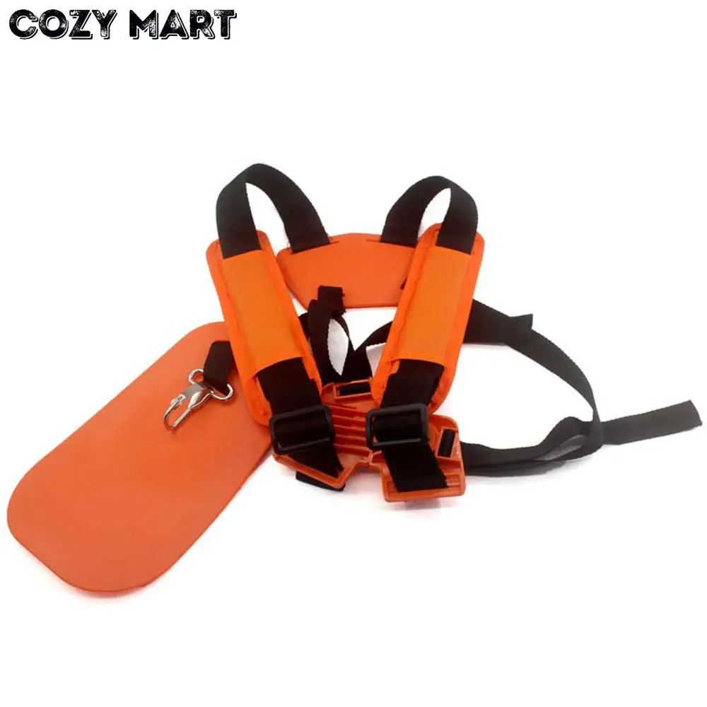 

Double Shoulder Strap Grass Trimmer Brush Cutter Harness Belt Garden Power Pruner Nylon Orange