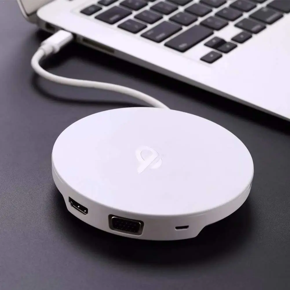 

Type-C To HDMI +VGA 10W Qi Wireless Charger Multi-Function Adapter Ideal For Office Conference Home Theater