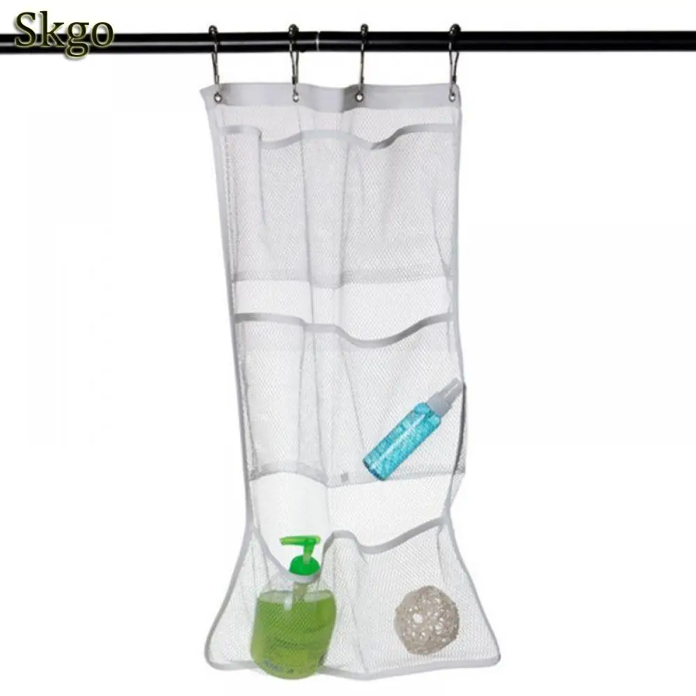 New 6 Pocket Bathroom Shower Hanging Mesh Organizer Bath Organizer Bag