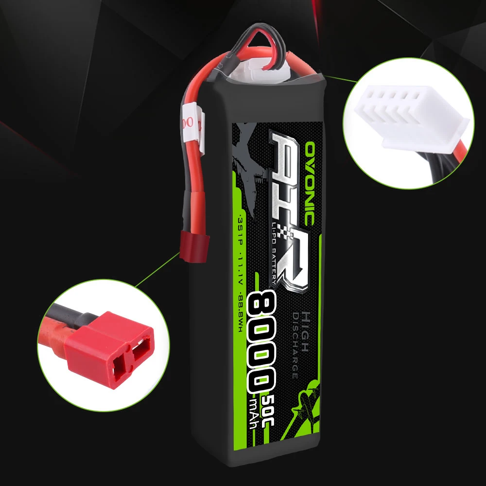 2 упаковки 11 1 V OVONIC 8000mAh 50C Lipo 3S батареи Deans вилка для 1/8 размера RC автомобиль