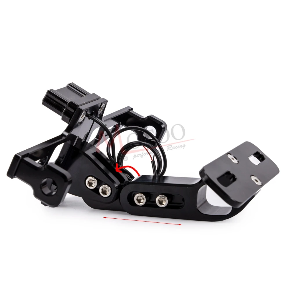 Ceny Uniwersalny aluminiowy cnc do motocykla z regulowanym kątem tylna licencja numer rejestracyjny uchwyt do montażu uchwyt ze światłem LED do Z750 R3