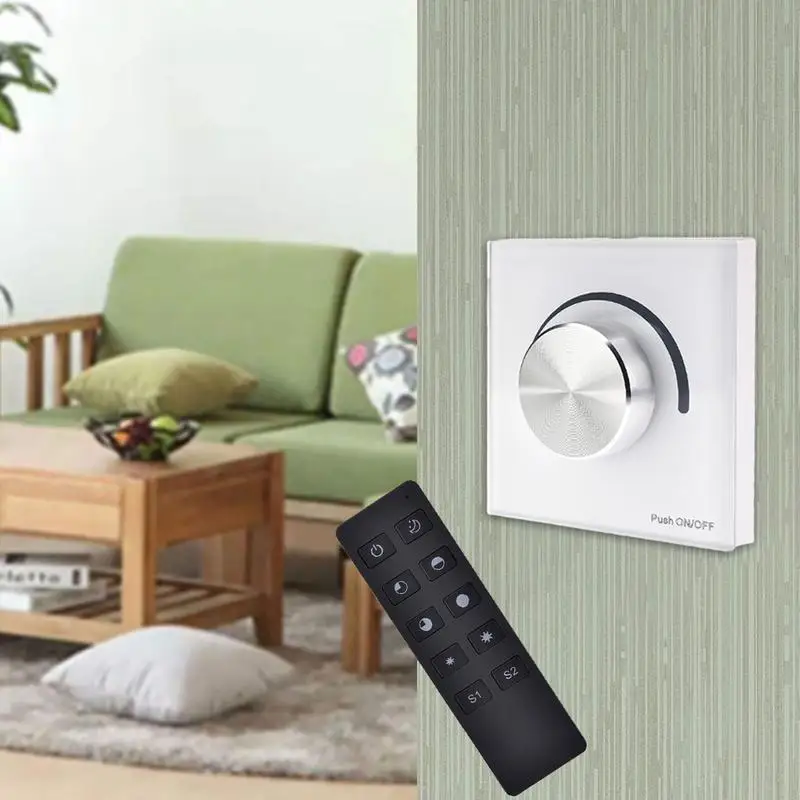

AC 85-265V LED Dimmer 220V LED Controller Knob Dimming Panel S1-K Wall Mount Rotary Panel Manual Dimmer For LED Lamps