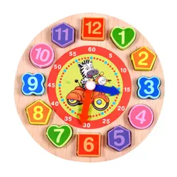 Деревянные игрушки Красочные 12 цифровые часы игрушки Цифровая геометрия когнитивные Часы игрушки Раннее развитие детей Образование