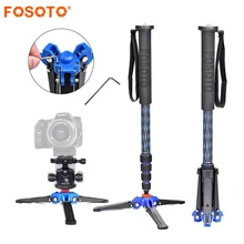 fosoto C 222 Carbon fiber Camera flexible Mini Tripod Stand Portable monopod Ball head Mount For Dslr Professional Camera Phone