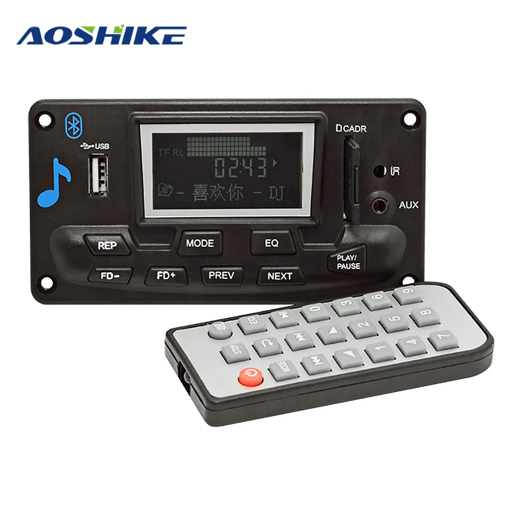 AOSHIKE Bluetooth APE MP3 декодер FLAC WAV WMA декодирование плеер A2DP приемник с дисплеем Llyrics
