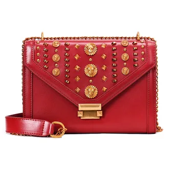 

TTOU Women Luxury Rivet Handbag Fashion Designer Messenger Bags Famous Pu Shoulder Bag Sac A Main Femme Bolsos Mujer