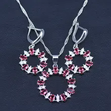 925 пробы серебряный свадебный набор украшений для женщин высокое качество кристалл кулон ожерелье серьги самое большое продвижение