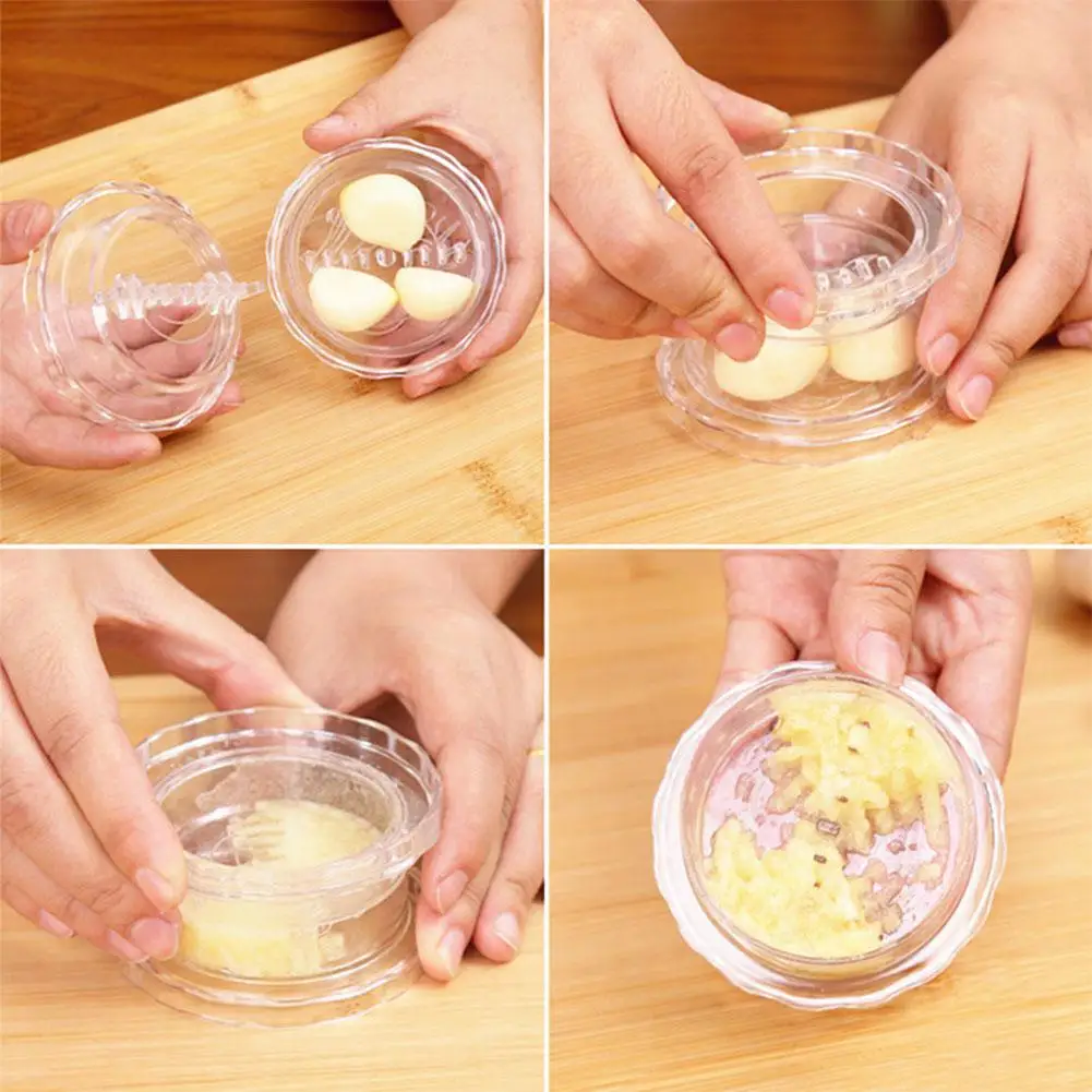 

1PC Garlic Press Chopper Plastic Clear Manually Presser Garlic Grinder Crusher Twist Mashed Garlic Slicer Kitchen Tools