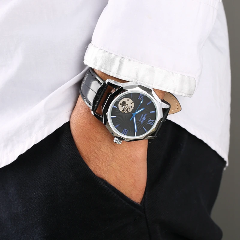 WINNER автоматические механические часы мужские модные спортивные Montre Homme Erkek Kol Saati