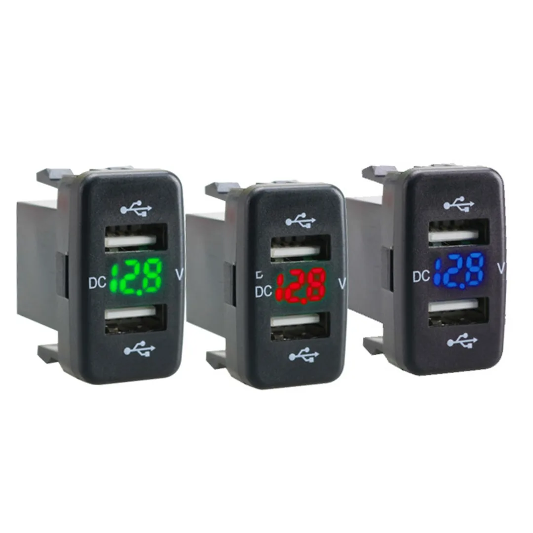 4.2A Car Charger Socket Dual USB Port Charging Volt Display Adapter for Toyota Dual USB Car Charger Socket Outlet Adpater Port 4.2A Car Charger Socket Dual USB Port Charging Volt Display Adapter for Toyota Dual USB Car Charger Socket Outlet Adpater Port